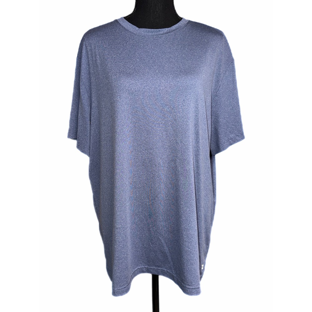 Zelos Mens Blue Heathered Short Sleeve Activewear T-Shirt Large RN31104